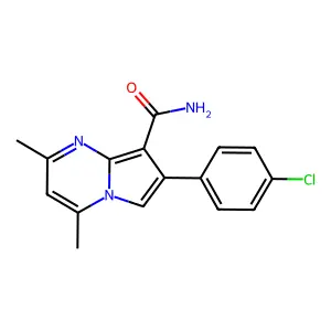 7-(4-Chlorophenyl)-2,4-dimethylpyrrolo[1,2-a]pyrimidine-8-carboxamide structure