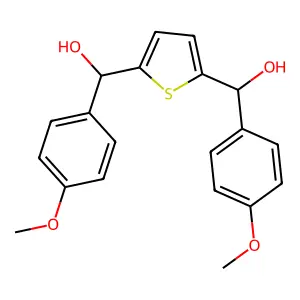 2,5-Bis(4-methoxyphenylhydroxymethyl)thiophene structure