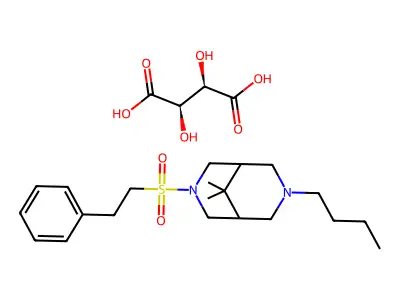 3,7-Diazabicyclo(3.3.1)nonane, 3-butyl-9,9-dimethyl-7-((2-phenylethyl)sulfonyl)-, (R-(R*,R*))-2,3-dihydroxybutanedioate (1:1) structure