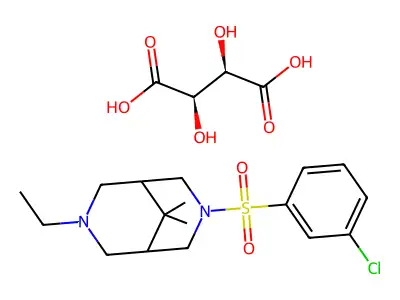 3,7-Diazabicyclo(3.3.1)nonane, 3-((3-chlorophenyl)sulfonyl)-9,9-dimethyl-7-ethyl-, (R-(R*,R*))-2,3-dihydroxybutanedioate (1:1) structure