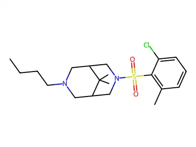 3-Butyl-7-((2-chloro-6-methylphenyl)sulfonyl)-9,9-dimethyl-3,7-diazabicyclo(3.3.1)nonane structure