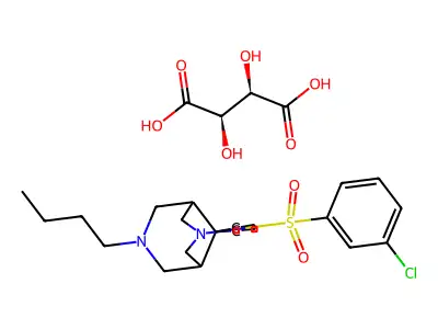 Spiro(cyclohexane-1,9'-(3,7)diazabicyclo(3.3.1)nonane), 3'-butyl-7'-((3-chlorophenyl)sulfonyl)-, (R-(R*,R*))-2,3-dihydroxybutanedioate (1:1) structure