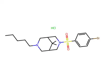 3-((4-Bromophenyl)sulfonyl)-9,9-dimethyl-7-pentyl-3,7-diazabicyclo(3.3.1)nonane, hydrochloride structure
