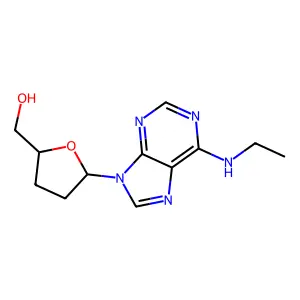 Adenosine, 2',3'-dideoxy-N-ethyl- structure