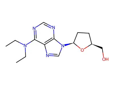 Adenosine, 2',3'-dideoxy-N,N-diethyl- structure