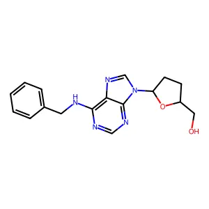 N^6-Benzyl-2',3'-dideoxyadenosine structure