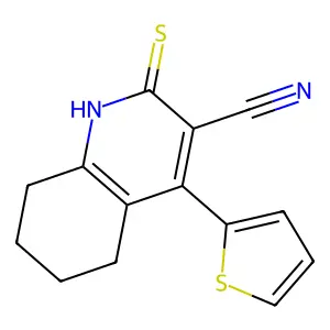3-Quinolinecarbonitrile, 1,2,5,6,7,8-hexahydro-4-(2-thienyl)-2-thioxo- structure
