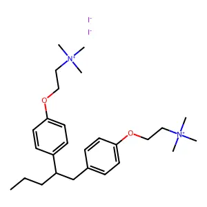 Ammonium, ((propylethylene)bis(p-phenyleneoxyethylene))bis(trimethyl-, diiodide structure