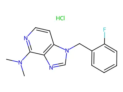1H-Imidazo(4,5-c)pyridin-4-amine, N,N-dimethyl-1-((2-fluorophenyl)methyl)-, monohydrochloride structure