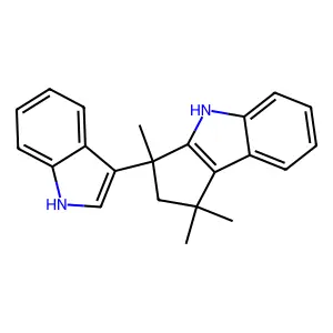 1,1,3-Trimethyl-3-(3'-indolyl)-1,2,3,4-tetrahydrocyclopent(b)indole structure