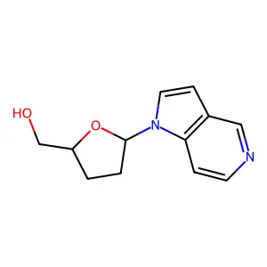 2-Furanmethanol, tetrahydro-5-(1H-pyrrolo(3,2-c)pyridin-1-yl)-, (2S-cis)- structure