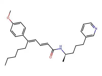 5-(4-Methoxyphenyl)-N-[(2R)-5-pyridin-3-ylpentan-2-yl]deca-2,4-dienamide structure