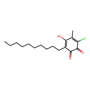 3-Chloro-5-hydroxy-2-methyl-6-decyl-1,4-benzoquinone structure