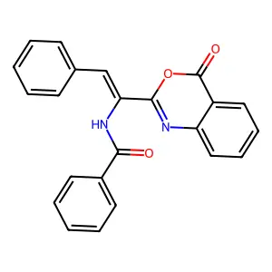 Benzamide, N-[1-(4-oxo-4H-3,1-benzoxazin-2-yl)-2-phenylethenyl]- structure
