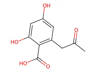 2,4-Dihydroxy-6-(2-oxopropyl)benzoic acid structure
