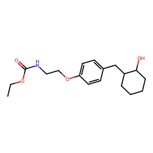 Ethyl N-(2-(4-((2-hydroxycyclohexyl)methyl)phenoxy)ethyl)carbamate structure