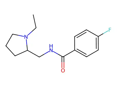 N-[(1-ethylpyrrolidin-2-yl)methyl]-4-fluorobenzamide structure