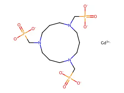 gadolinium 1,5,9-triazacyclododecane-N,N',N''-tris(methylenephosphonic acid) structure