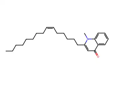 1-Methyl-2-(6-pentadecenyl)-4(1H)-quinolinone structure
