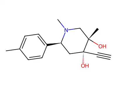 trans-1,3-Dimethyl-4-ethynyl-6-(4-methylphenyl)-3,4-piperidinediol structure