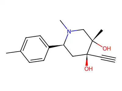 cis-1,3-Dimethyl-4-ethynyl-6-(4-methylphenyl)-3,4-piperidinediol structure
