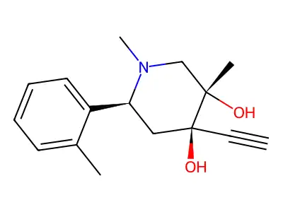 cis-1,3-Dimethyl-4-ethynyl-6-(2-methylphenyl)-3,4-piperidinediol structure