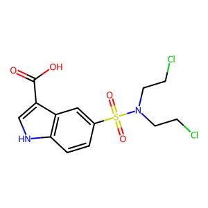 1H-Indole-3-carboxylic acid, 5-((bis(2-chloroethyl)amino)sulfonyl)- structure