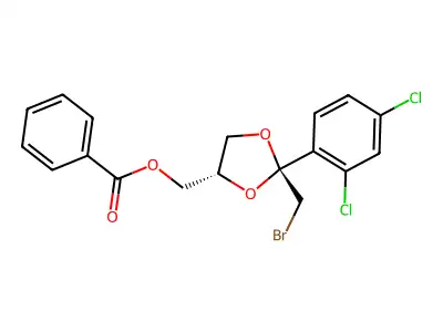 cis-2-(Bromomethyl)-2-(2,4-dichlorophenyl)-1,3-dioxolane-4-ylmethyl benzoate structure