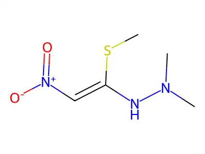 1,1-Dimethyl-2-[1-(methylsulfanyl)-2-nitroethenyl]hydrazine structure