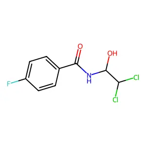 Benzamide, (N-(2,2'-dichloro-1-hydroxy)ethyl)-p-fluoro- structure