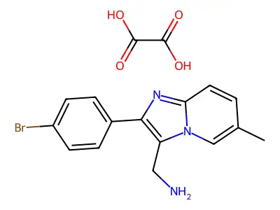 (2-(4-Bromophenyl)-6-methylimidazo[1,2-a]pyridin-3-yl)methanamine oxalate structure