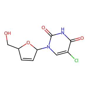 5-Chloro-2',3'-didehydro-2',3'-dideoxyuridine structure