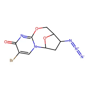 2,5'-Anhydro-3'-azido-2',3'-dideoxy-5-bromouridine structure