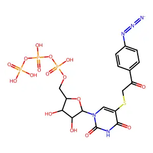 5-((4-叠氮苯乙酰基)硫代)尿苷-5'-三磷酸酯 structure