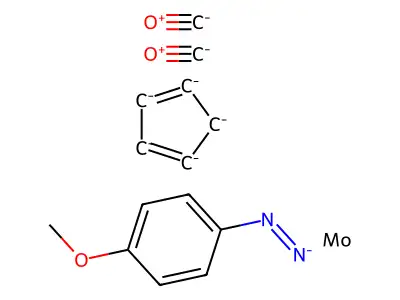 Carbon monoxide;cyclopenta-1,3-diene;(4-methoxyphenyl)iminoazanide;molybdenum structure