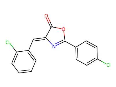 5(4H)-Oxazolone, 2-(4-chlorophenyl)-4-[(2-chlorophenyl)methylene]- structure