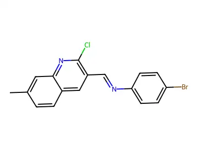 N-(4-bromophenyl)-1-(2-chloro-7-methylquinolin-3-yl)methanimine structure