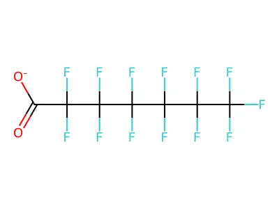 Perfluoroheptanoate structure