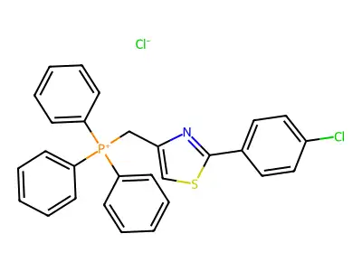 {[2-(4-Chlorophenyl)-1,3-thiazol-4-yl]methyl}(triphenyl)phosphonium chloride structure