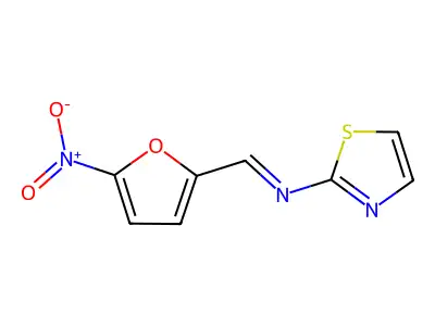 1-(5-nitrofuran-2-yl)-N-(1,3-thiazol-2-yl)methanimine structure