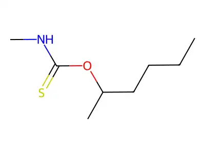 O-hexan-2-yl N-methylcarbamothioate structure