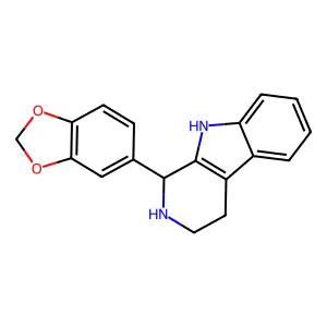 1-(1,3-benzodioxol-5-yl)-2,3,4,9-tetrahydro-1H-beta-carboline structure