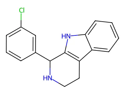 1-(3-chlorophenyl)-2,3,4,9-tetrahydro-1H-pyrido[3,4-b]indole structure