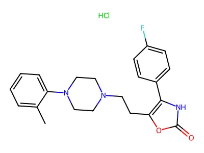 2(3H)-Oxazolone, 4-(4-fluorophenyl)-5-(2-(4-(2-methylphenyl)-1-piperazinyl)ethyl)-, monohydrochloride structure