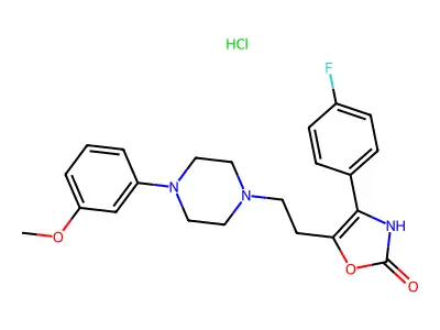 2(3H)-Oxazolone, 4-(4-fluorophenyl)-5-(2-(4-(3-methoxyphenyl)-1-piperazinyl)ethyl)-, monohydrochloride structure