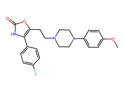 2(3H)-Oxazolone, 4-(4-fluorophenyl)-5-(2-(4-(4-methoxyphenyl)-1-piperazinyl)ethyl)- structure