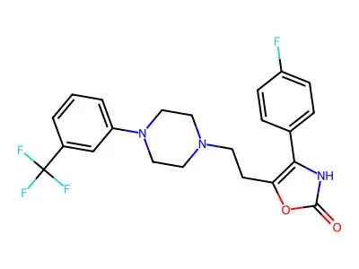 2(3H)-Oxazolone, 4-(4-fluorophenyl)-5-(2-(4-(3-(trifluoromethyl)phenyl)-1-piperazinyl)ethyl)- structure