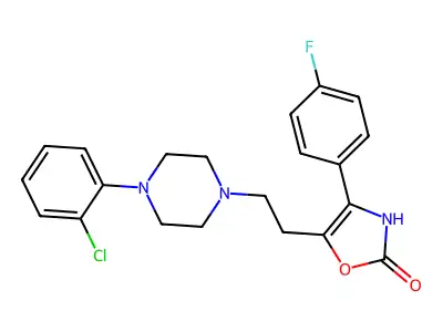 2(3H)-Oxazolone, 5-(2-(4-(2-chlorophenyl)-1-piperazinyl)ethyl)-4-(4-fluorophenyl)- structure