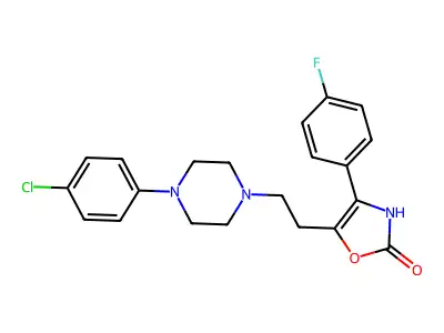 2(3H)-Oxazolone, 5-(2-(4-(4-chlorophenyl)-1-piperazinyl)ethyl)-4-(4-fluorophenyl)- structure