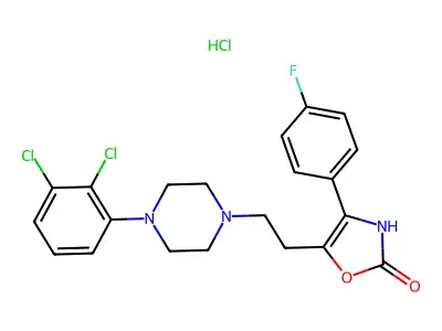 2(3H)-Oxazolone, 5-(2-(4-(2,3-dichlorophenyl)-1-piperazinyl)ethyl)-4-(4-fluorophenyl)-, monohydrochloride structure
